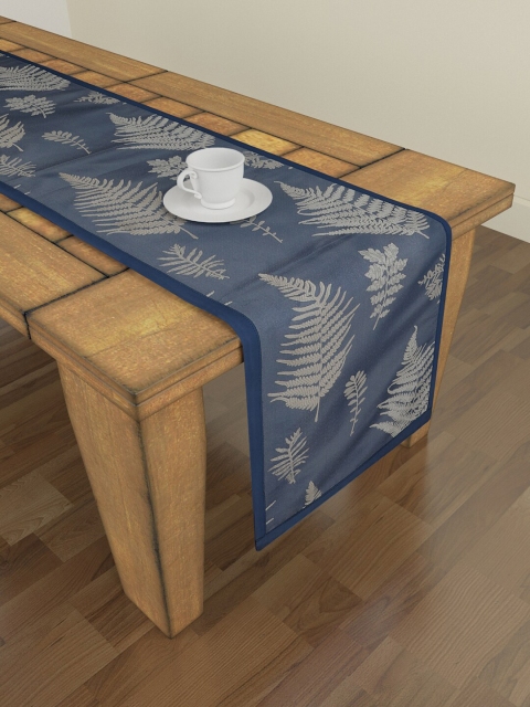 

S9home by Seasons Navy Blue Floral Printed Table Runner