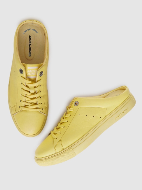 

Jack & Jones Men Yellow Perforations PU Sneakers