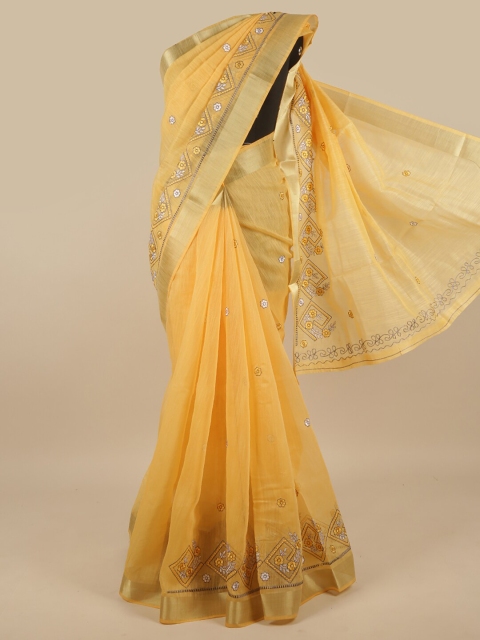 

Pothys Yellow Floral Saree