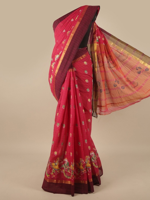 

Pothys Pink Printed Pure Cotton Saree