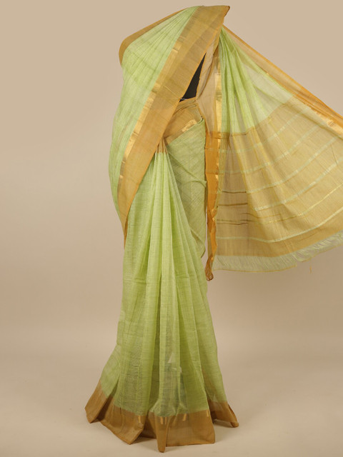 

Pothys Green Striped Pure Cotton Saree