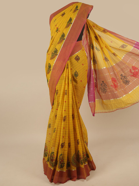 

Pothys Yellow & Red Ethnic Motifs Pure Cotton Saree