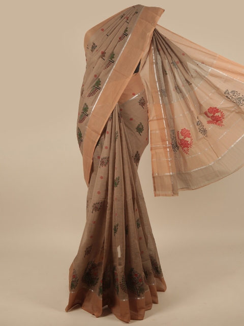 

Pothys Grey & Green Ethnic Motifs Pure Cotton Saree