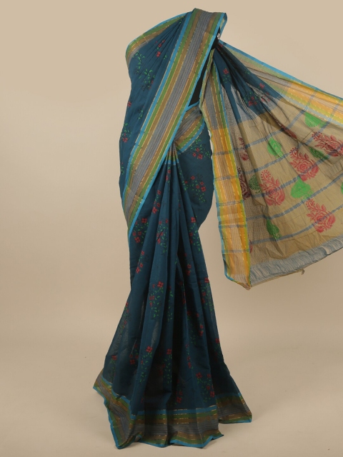 

Pothys Blue & Red Ethnic Motifs Zari Pure Cotton Saree