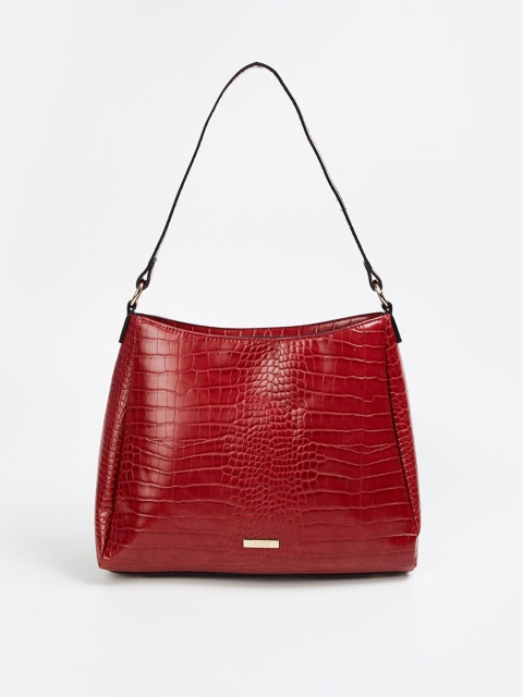

CODE by Lifestyle Maroon Animal Textured Structured Shoulder Bag