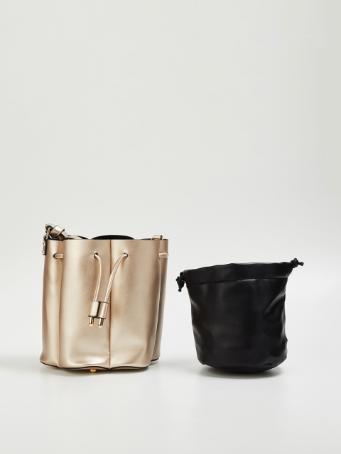 

CODE by Lifestyle Beige Solid Bucket Handheld Bag