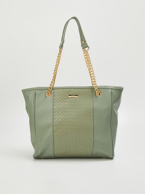 

CODE by Lifestyle Green Textured Oversized Structured Shoulder Bag with Quilted