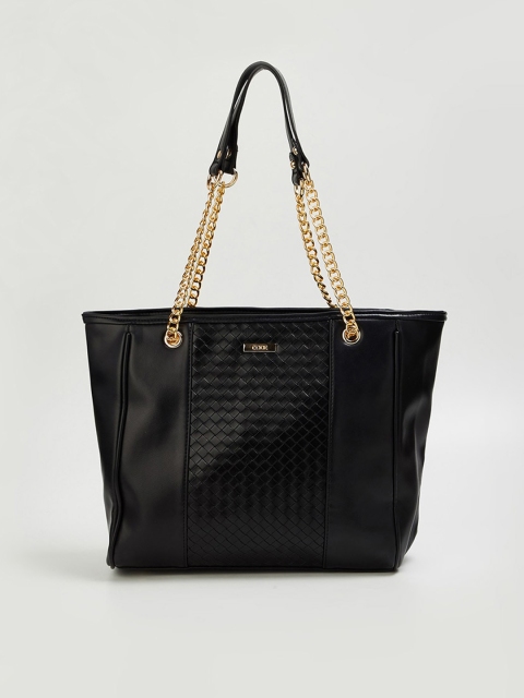 

CODE by Lifestyle Black Animal Textured Structured Shoulder Bag