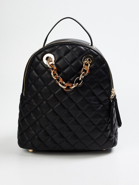 

CODE by Lifestyle Women Black Textured Embellished Backpack