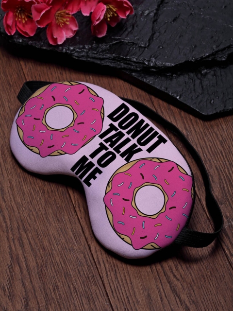 

Ferosh Pink & Black Donut Talk To Me Printed Eye Mask