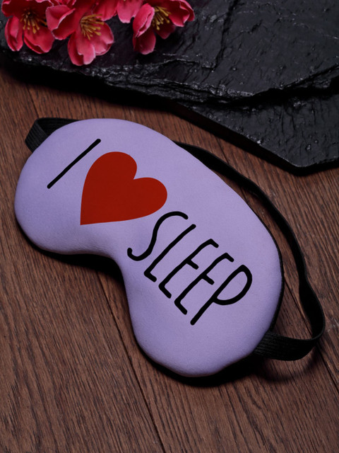 

Ferosh Unisex Purple & Black I Love Sleep Printed Eye Mask