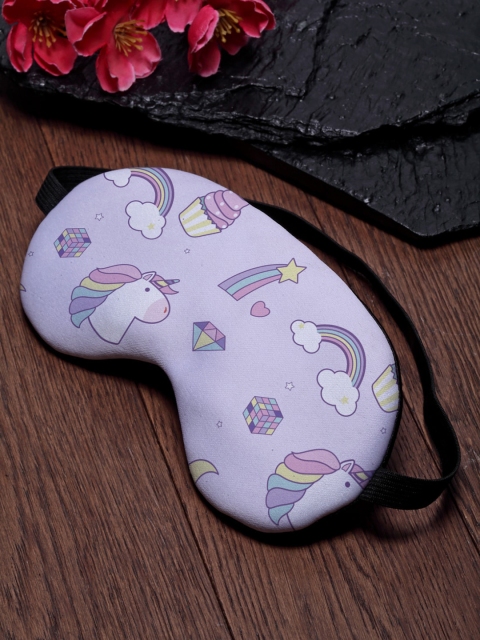 

Ferosh Unisex Purple & White Printed Eye Mask