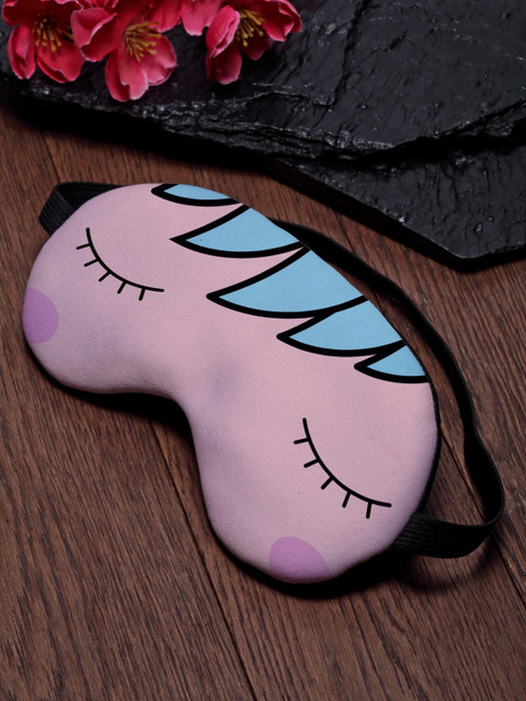 

Ferosh Pink & Blue Sleeping Unicorn Printed Eye Mask