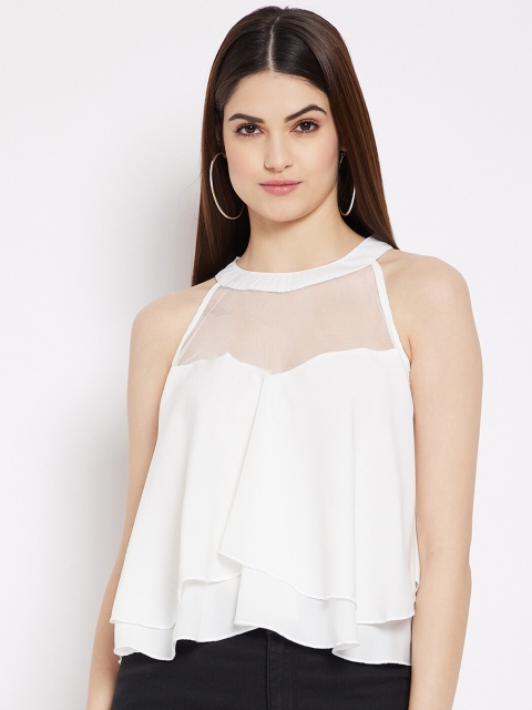 

STALK White Crepe Top