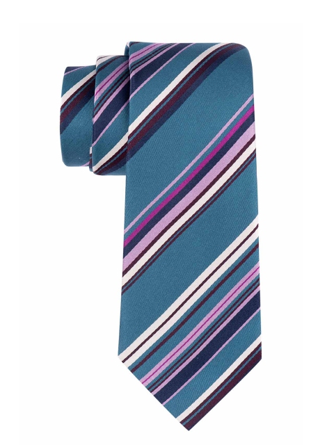 

The Tie Hub Men Purple & Teal Striped Skinny Tie