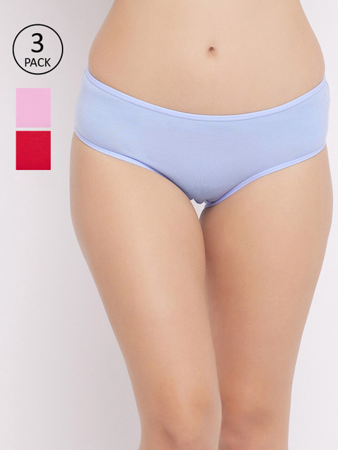 

Clovia Women Pack Of 3 Hello Kitty Printed Mid-Rise Cotton Hipster Briefs COMPN1293S, Blue