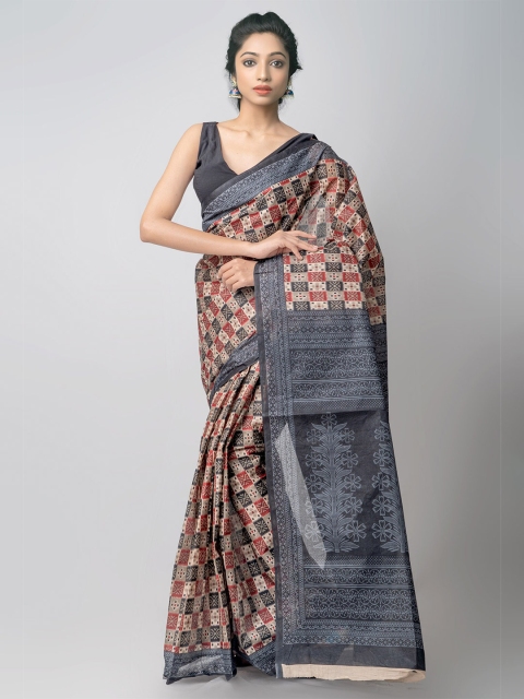 

Unnati Silks Women Grey Pure Krisha Cotton Handloom Saree