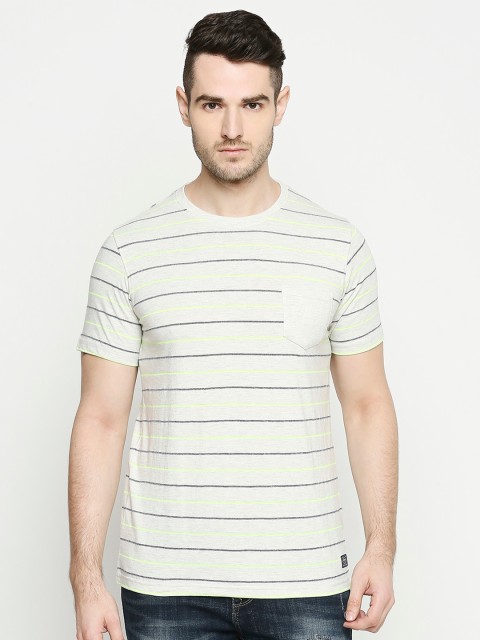 

Lee Cooper Men Grey & Black Striped T-shirt