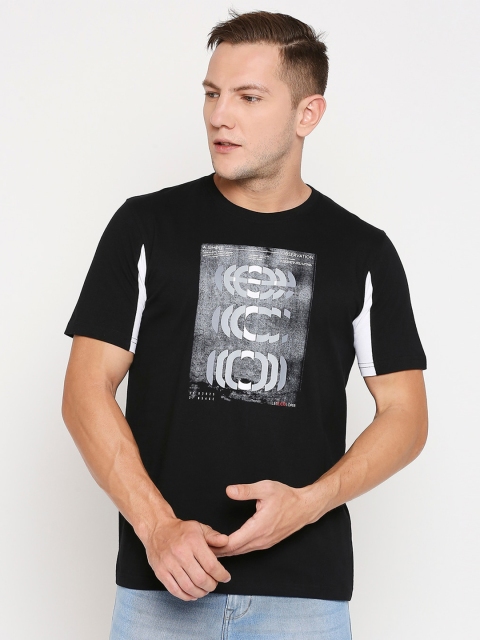 

Lee Cooper Men Black Printed Raw Edge T-shirt