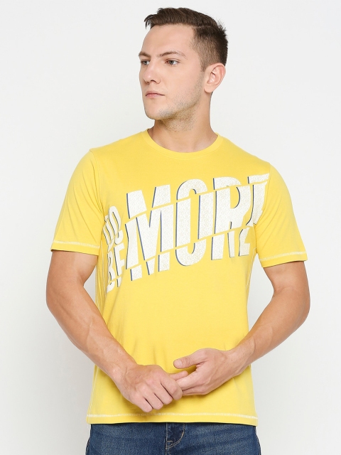 

Lee Cooper Men Yellow & White Typography Printed T-shirt