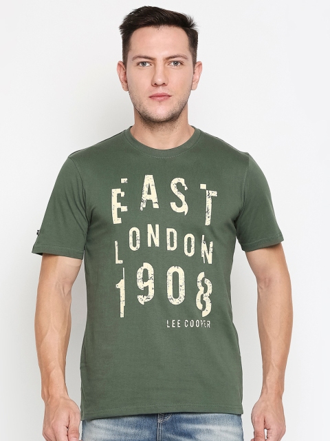 

Lee Cooper Men Green & Beige Typography Printed T-shirt
