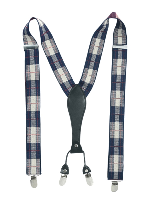 

Kastner Men Blue & White Checked Suspenders