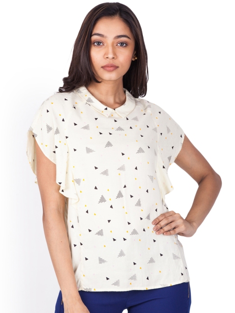 

Zink London Women Off-White Printed Top