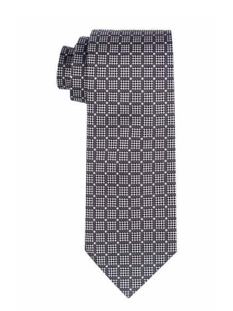 

The Tie Hub Men Grey & White Printed Skinny Tie
