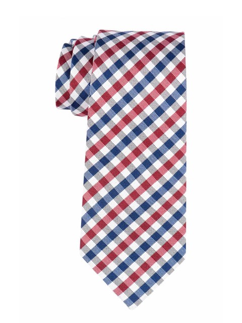

The Tie Hub Men Blue & Red Woven Design Skinny Tie
