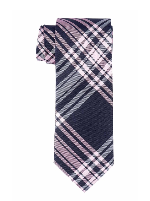 

The Tie Hub Men Black Striped 100% Silk Skinny Tie