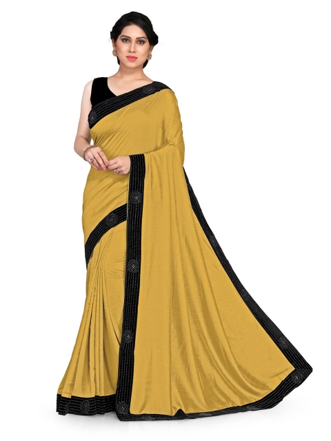 

KALINI Gold & Black Beads and Stones Silk Blend Saree