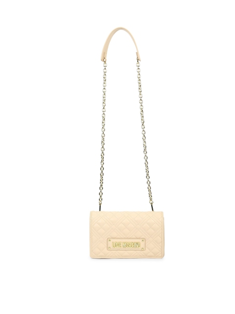 

LOVE MOSCHINO Pink Quilted Leather Structured Sling Bag
