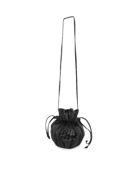 

Clotche Black Textured PU Shopper Shoulder Bag with Tasselled