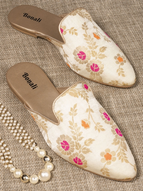 

BONALI Women Multicoloured Woven Design Mules, Multi