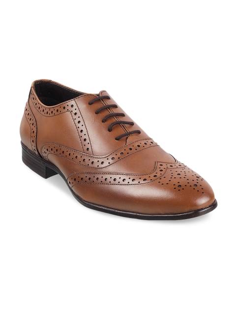 

Metro Men Tan Brown Textured Leather Formal Brogues
