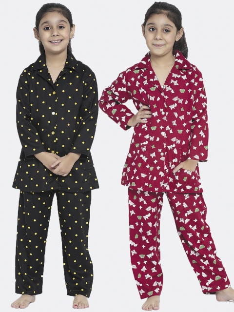 

KYDZI Girls Pack of 2 Night suits KZ50069C, Black