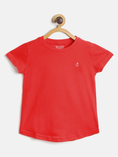 

Gini and Jony Girls Red Cotton T-shirt