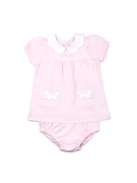 

Chicco Pink & White Peter Pan Collar Empire Dress with Briefs