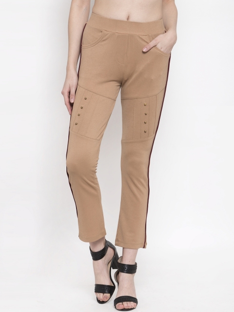 

armure Women Brown Straight Fit Easy Wash Trousers