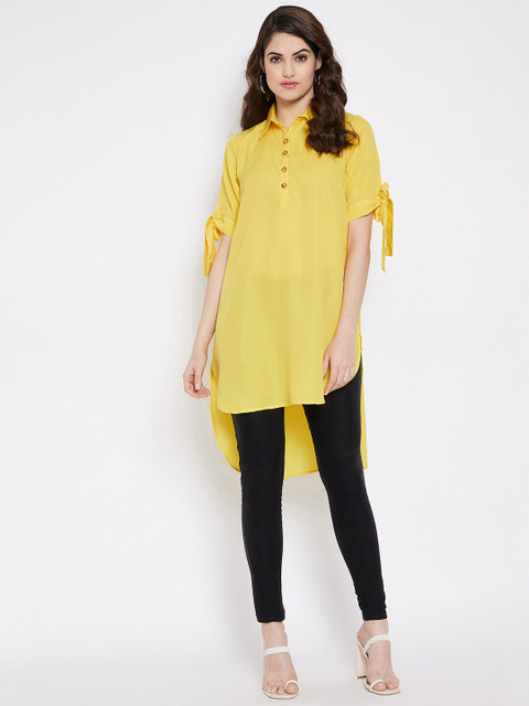 

STALK Solid Yellow Maxi Dress