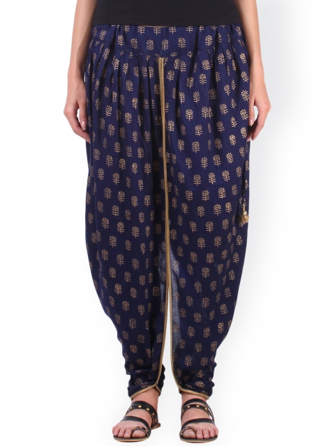 

9rasa Women Blue Printed Regular Fit Jodhpuris