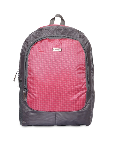 

Impulse Unisex Grey & Pink Checked Backpack