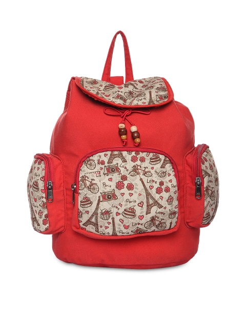 

Impulse Unisex Red & Beige Printed Backpack