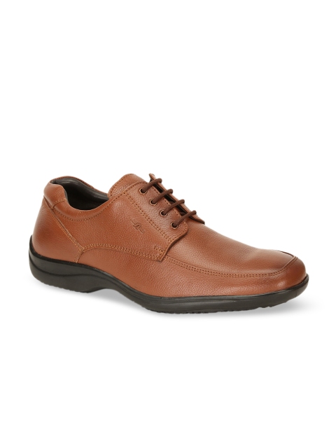 

Bata Men Brown Solid Leather Formal Derbys
