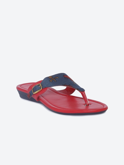 

Biba Women Red T-Strap Flats with Printed