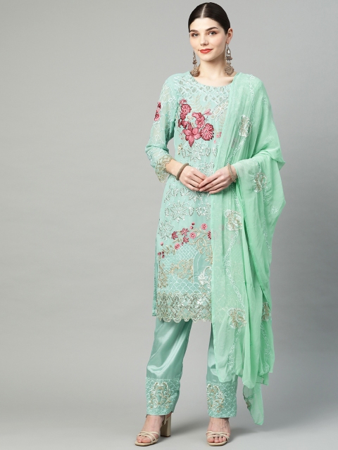 

Readiprint Fashions Green & Pink Embroidered Unstitched Dress Material