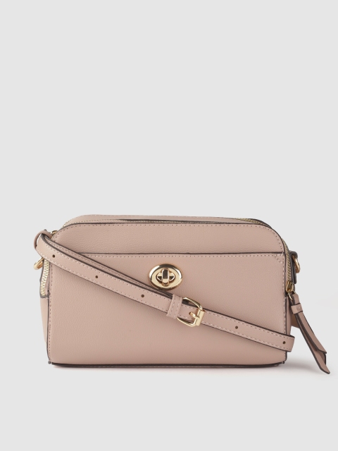 

Accessorize Nude-Coloured Solid Structured Sling Bag