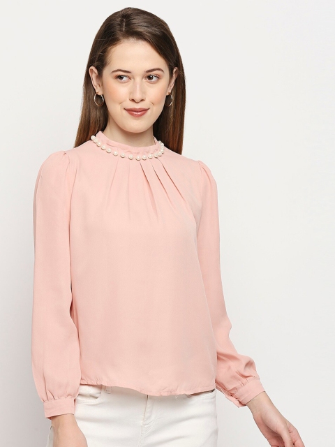 

LYKKEIN Pink Embellished Top