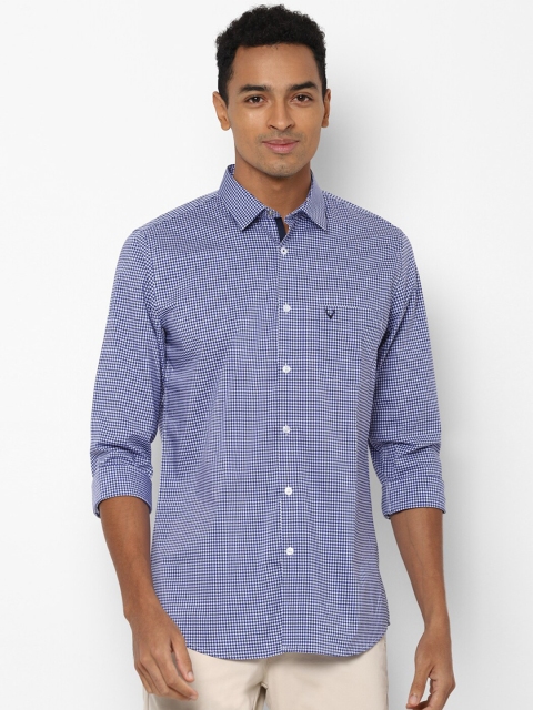 

Allen Solly Men Navy Blue Slim Fit Micro Checks Checked Casual Shirt