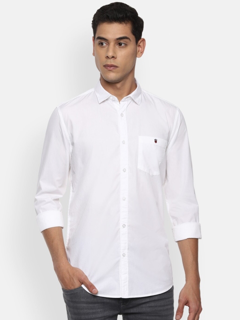 

Louis Philippe Jeans Men White Solid Slim Fit Pure Cotton Casual Shirt